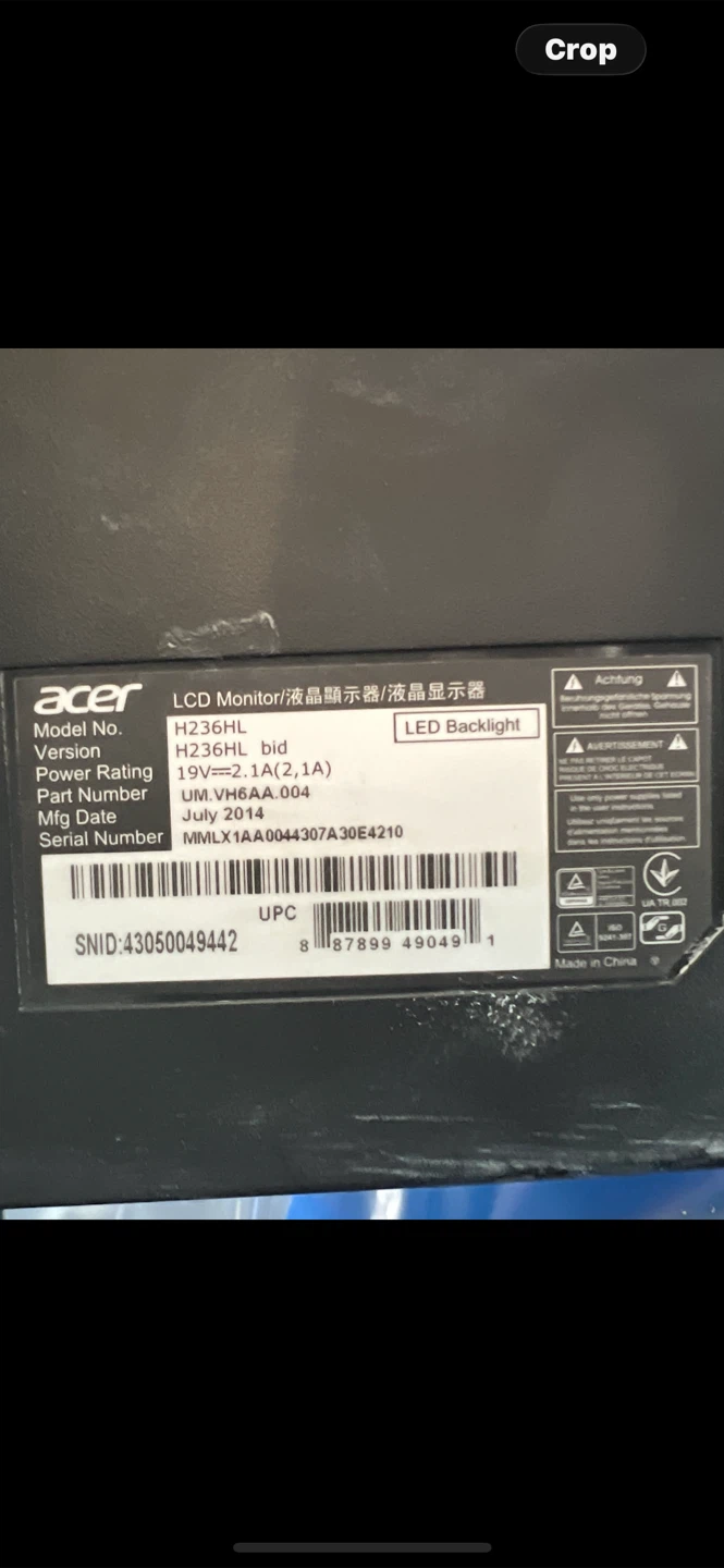 Acer Computer Monitor - photo 4