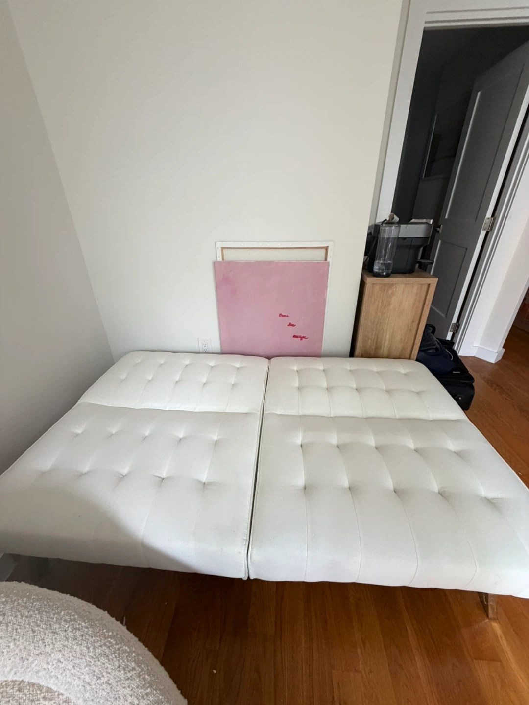 White Futon Sofa Bed - photo 3