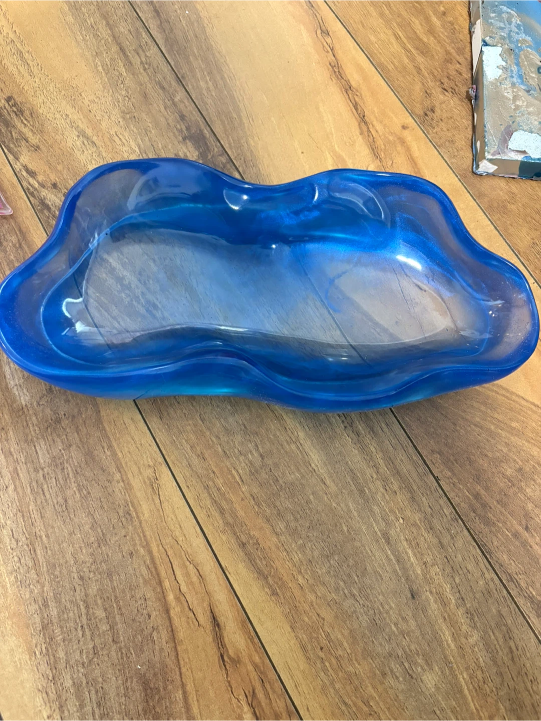 Aether Glassworks Blue Resin Trinket Dish
