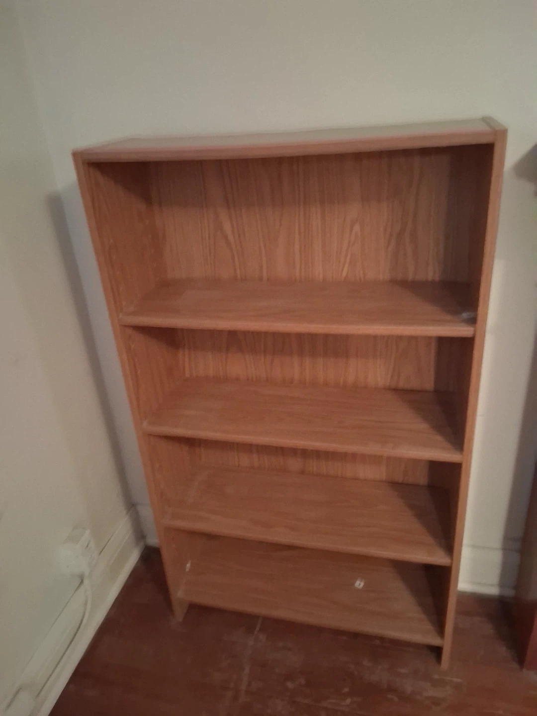 2 Oak finish book/storage shelves