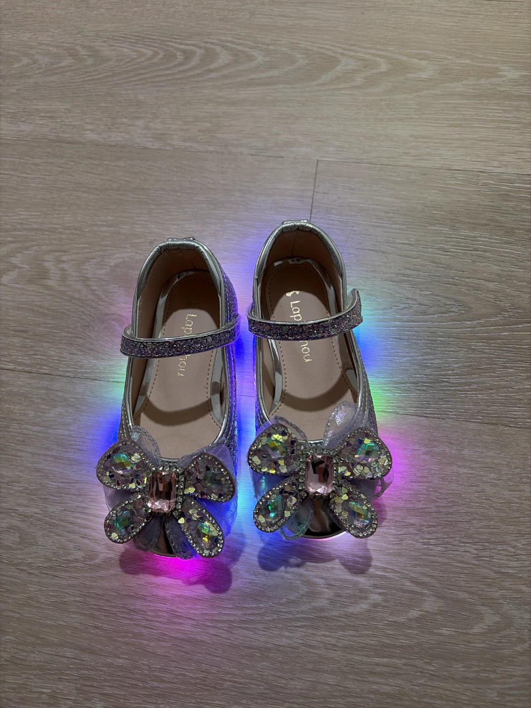 Silver Glitter Bow Light-Up Shoes (160mm) - photo 2