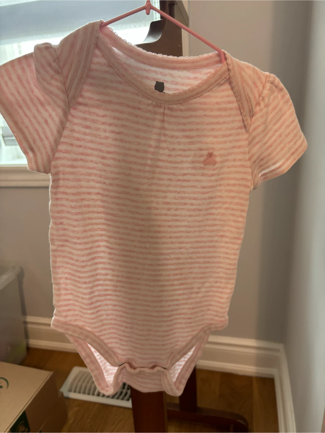 Gap Baby Pink Striped Onesie and Pants Set