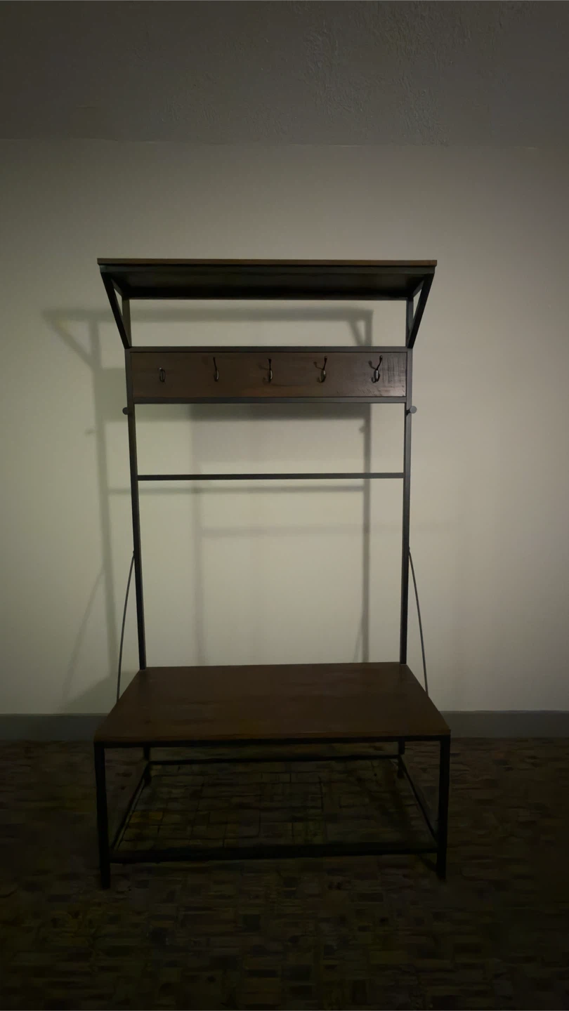 Industrial Style Hall Tree with Bench