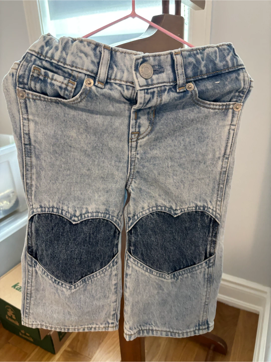 Kids' Denim Jeans with Heart Patches