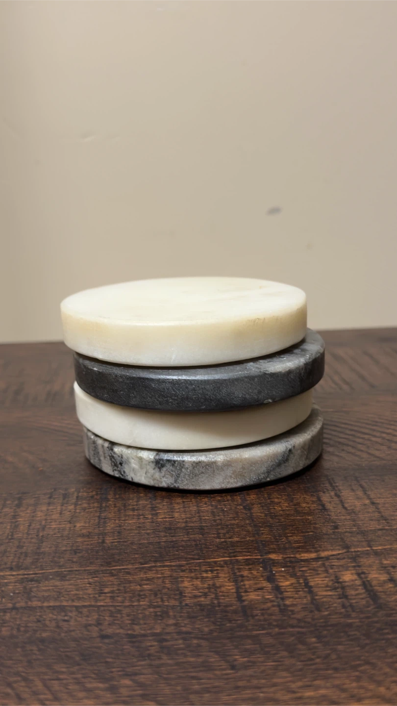 Set of 4 Round Marble Coasters