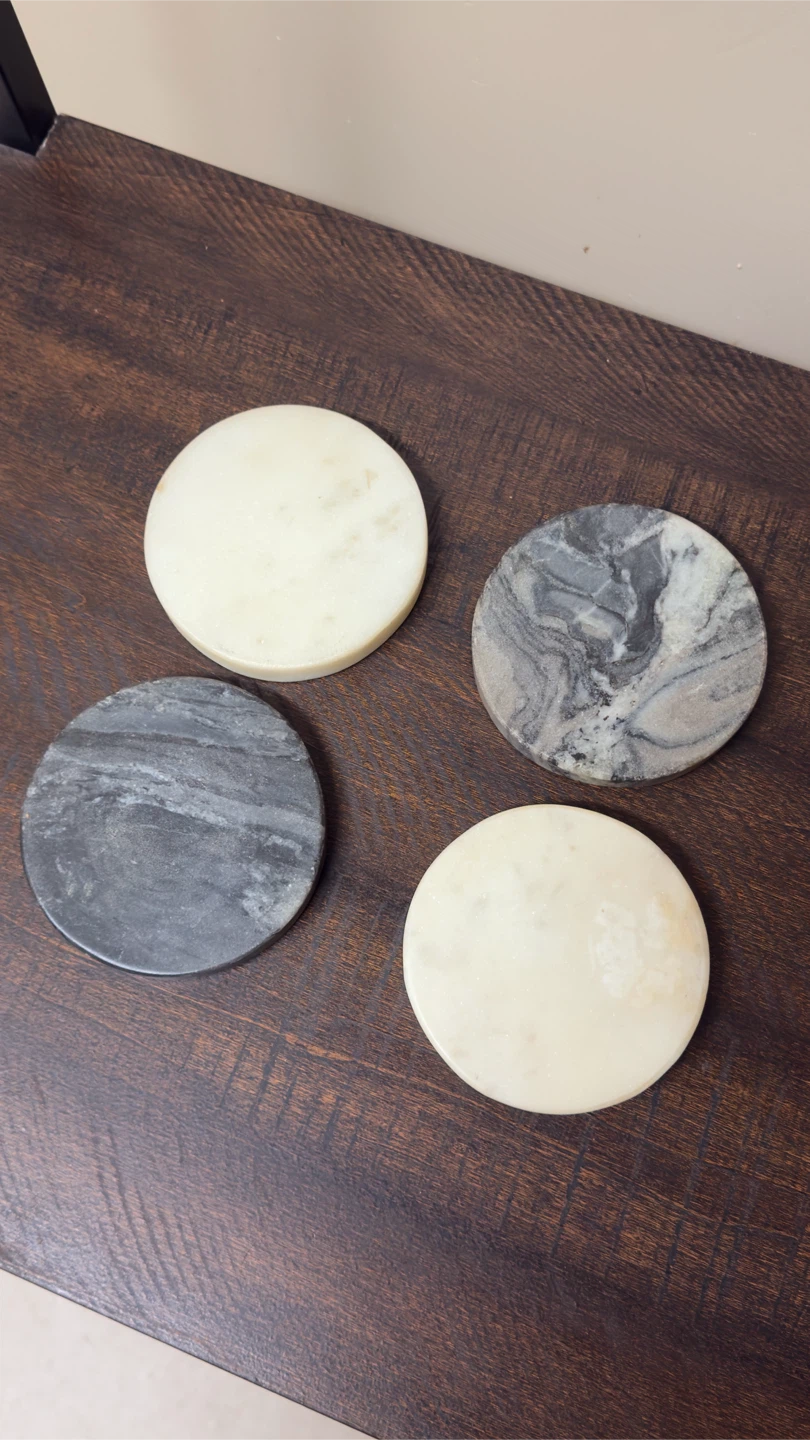 Set of 4 Round Marble Coasters - photo 2