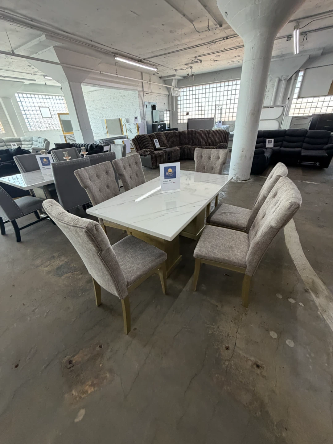 Marble table with 6 chairs