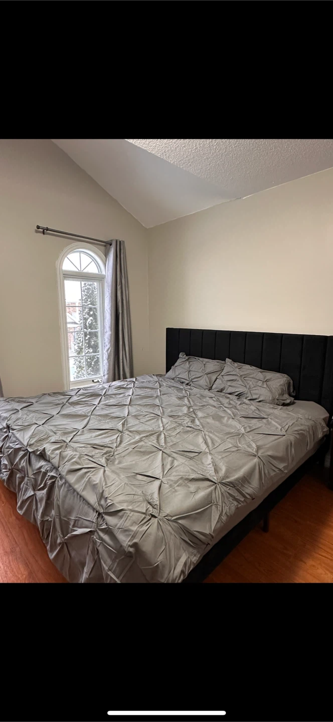 Black Bed Frame & Mattress – Good Condition