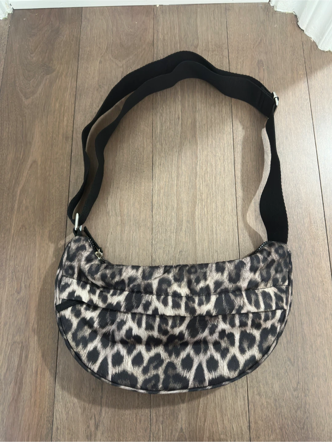 Nylon Leopard Print Crossbody Bag
