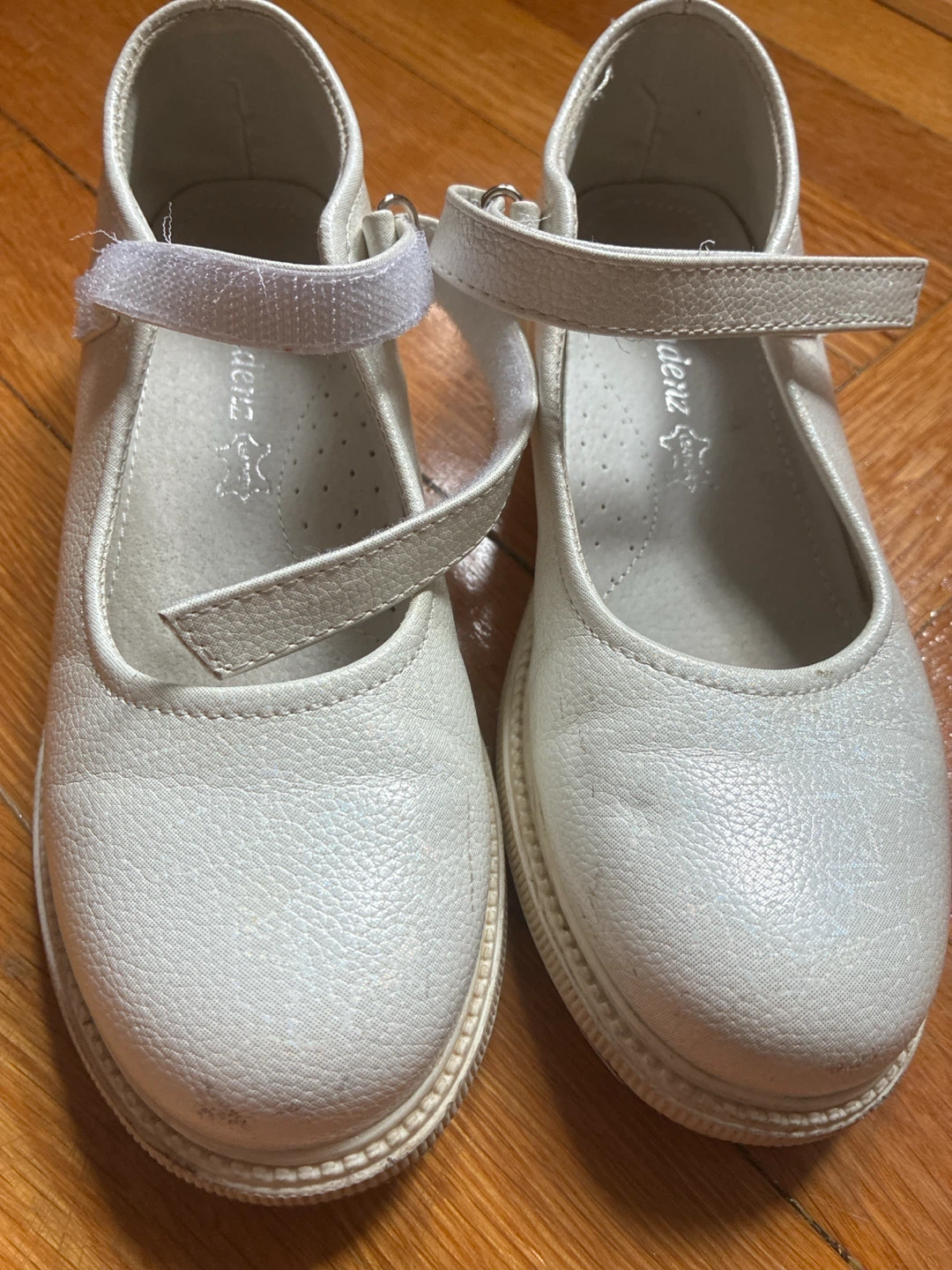 Tendenz White Leather Mary Jane Shoes Size 33 - photo 2