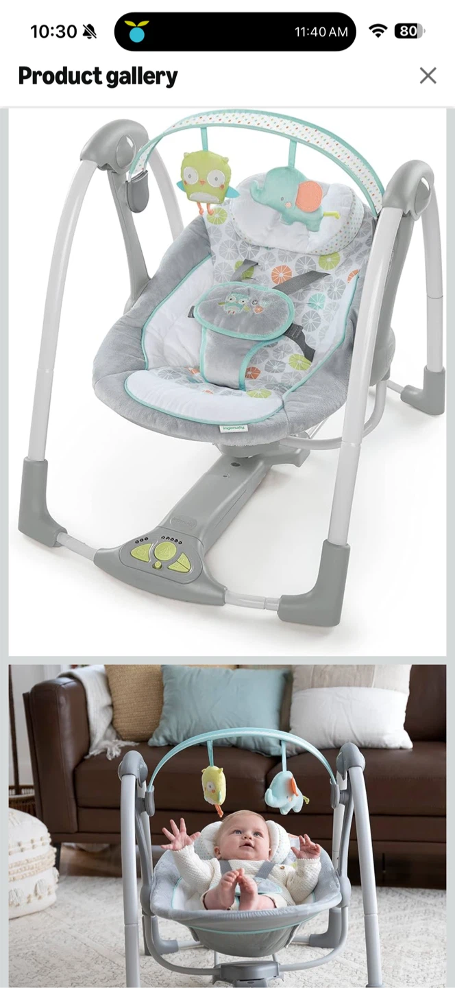 Ingenuity "Hugs and Hoots" Baby Swing - photo 2