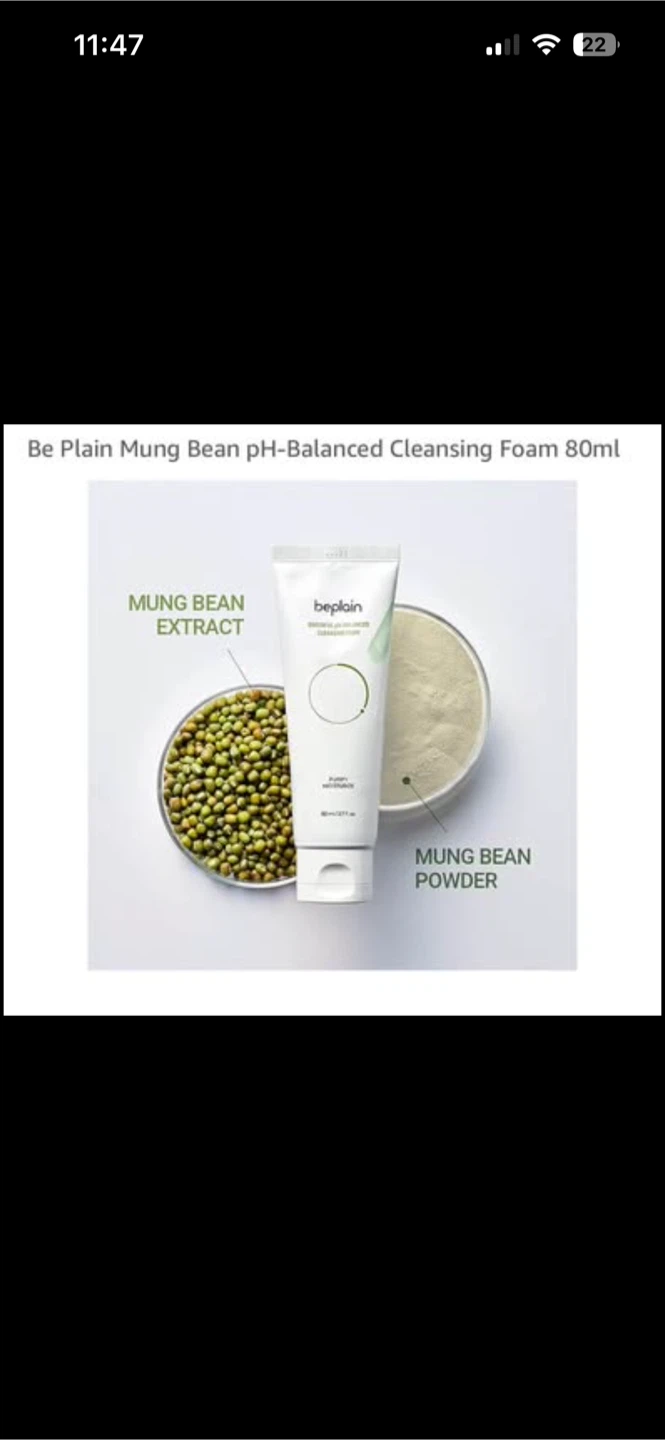 Be Plain Mung Bean pH-Balanced Cleansing Foam 80ml - photo 2
