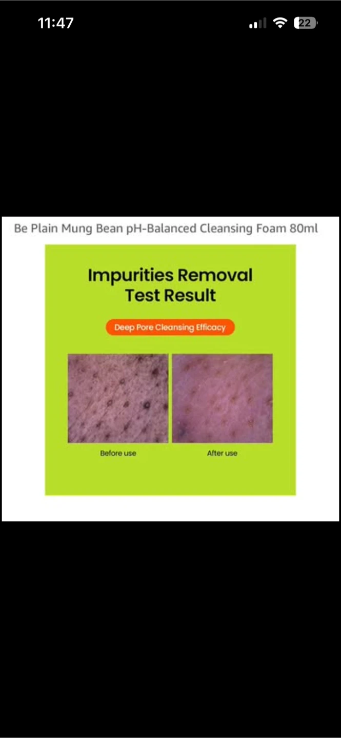 Be Plain Mung Bean pH-Balanced Cleansing Foam 80ml - photo 5