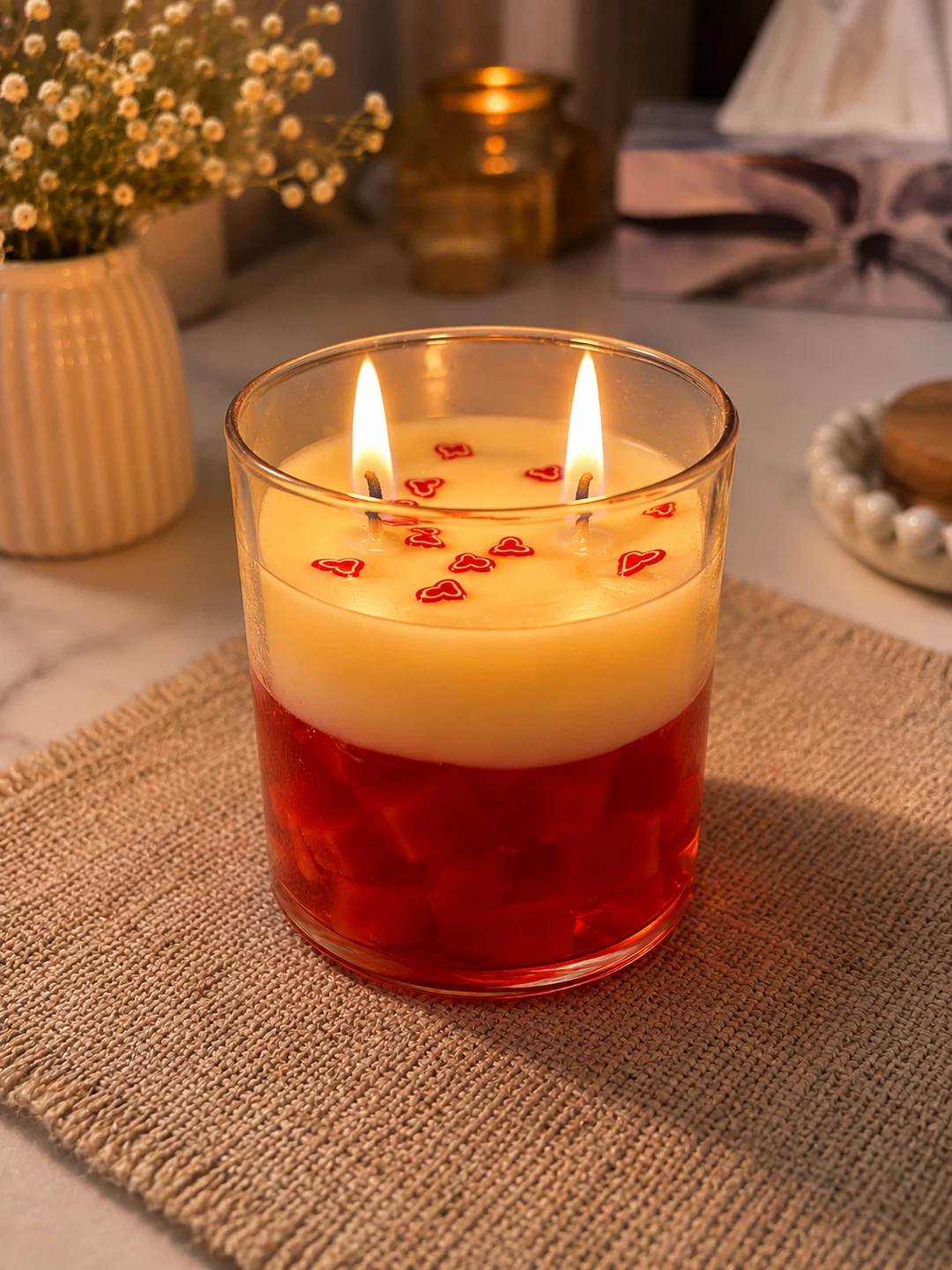 Crimson-kiss double wick candle