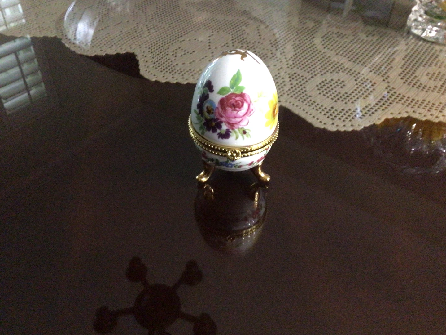 Decorative Hinged Egg Trinket Box