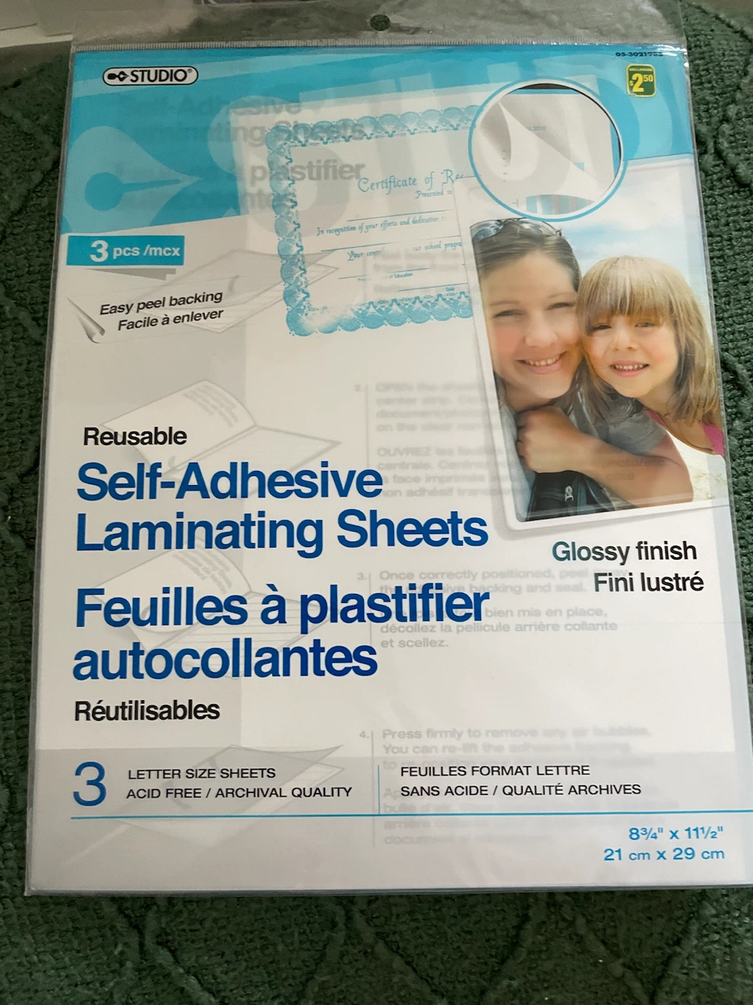 Studio Self-Adhesive Laminating Sheets - Letter Size