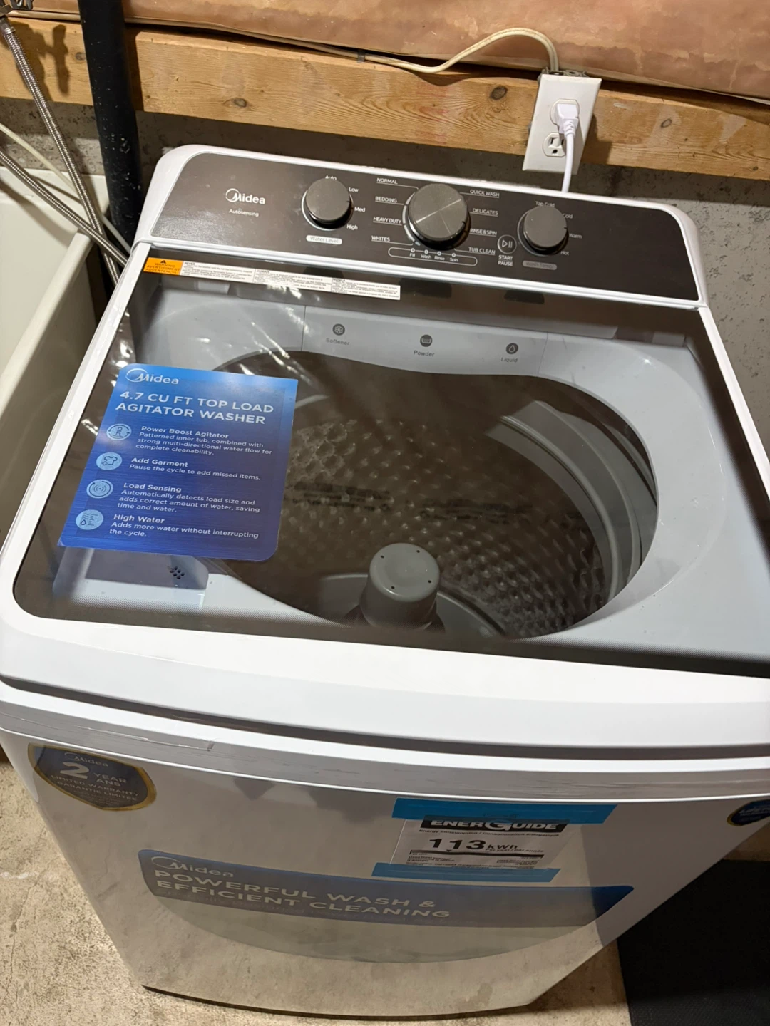 Midea 4.7 cu ft Top Load Agitator Washer - photo 2