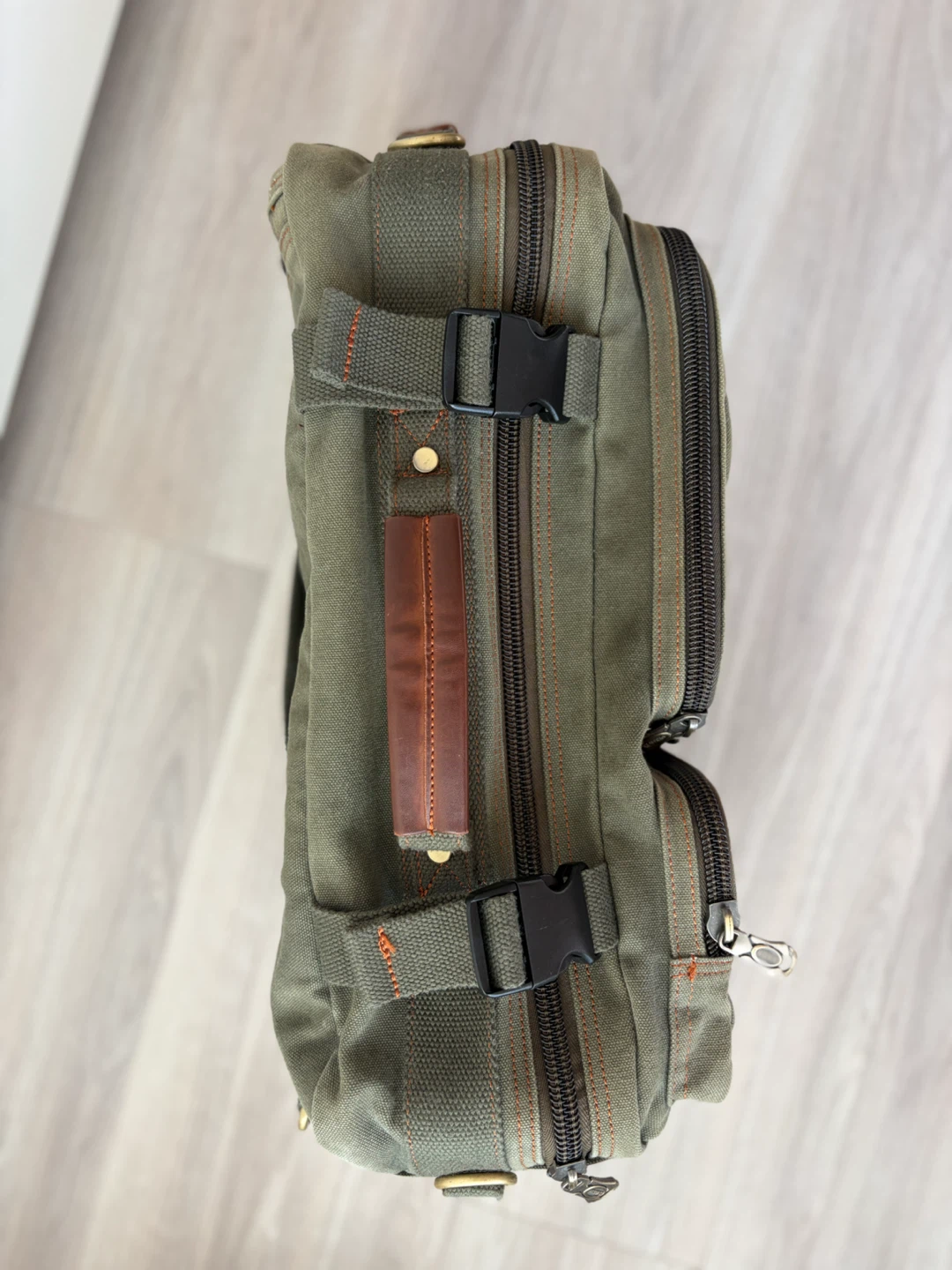 Kaukko Green Canvas Convertible Backpack - photo 5