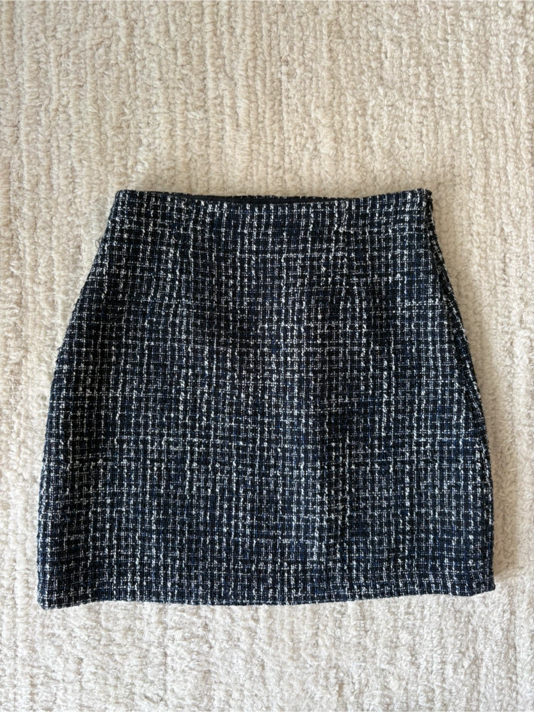 Aritzia Babaton Navy Tweed Mini Skirt - size 0