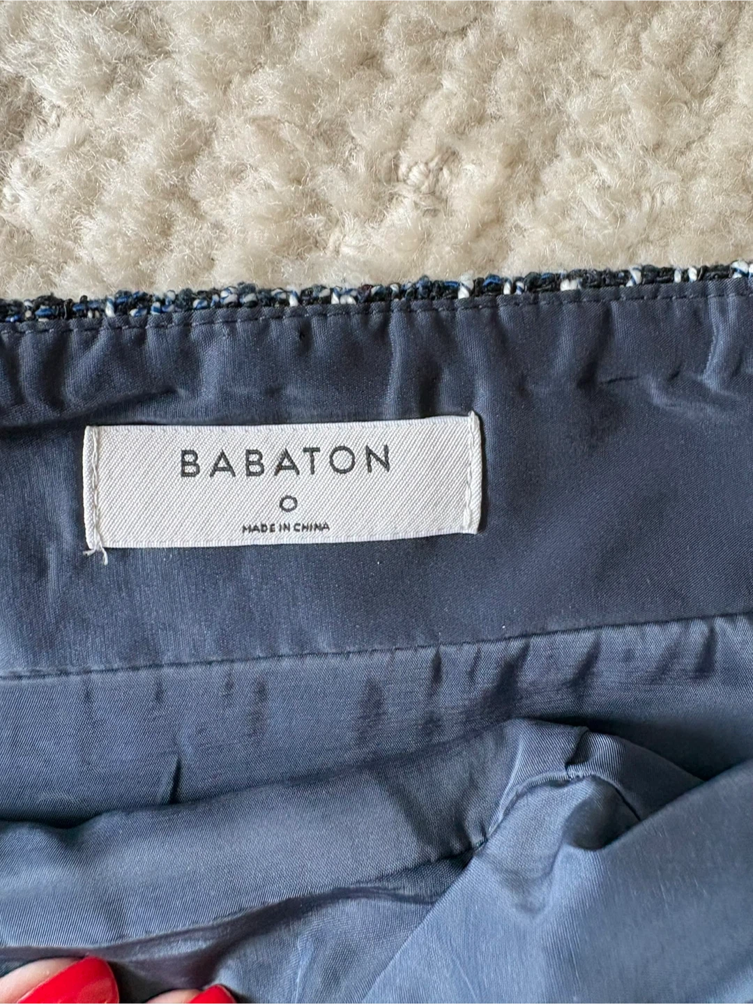 Aritzia Babaton Navy Tweed Mini Skirt - size 0 - photo 3