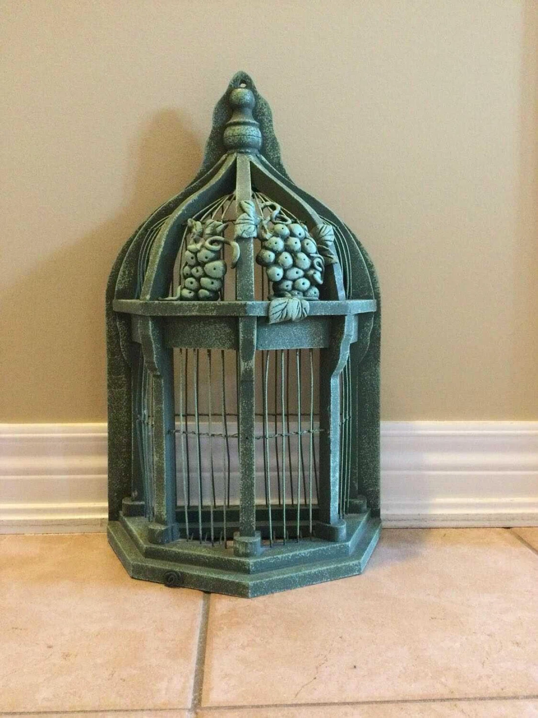 Decorative Green Birdcage Wall Hanging