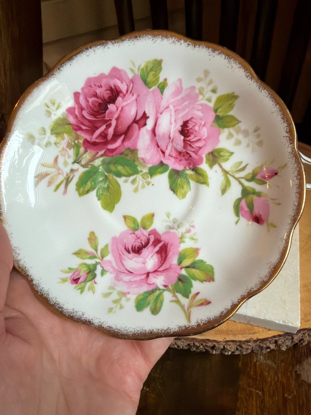 Gorgeous American Beauty Bone China Tea Cup - photo 4