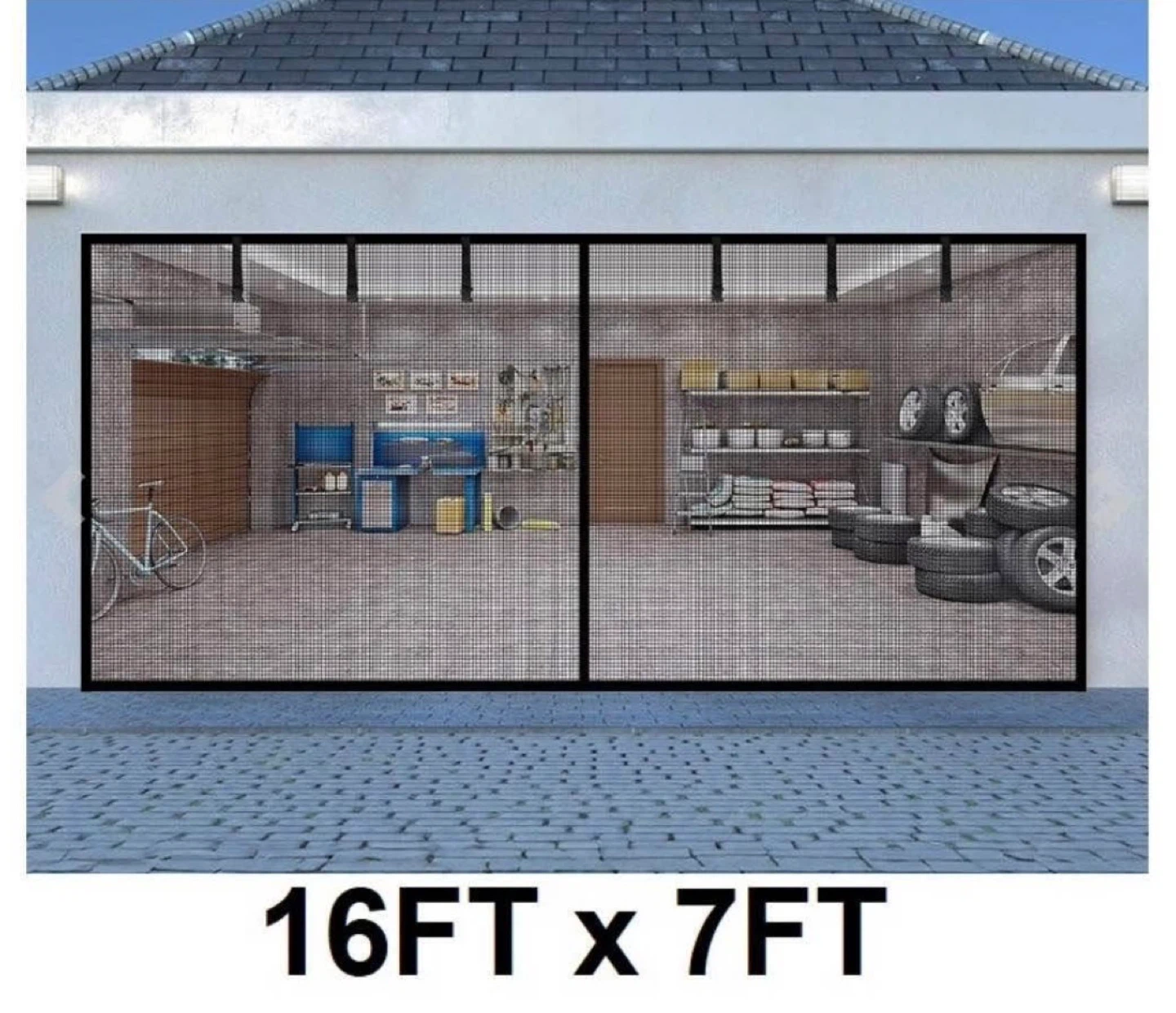 Magnetic mesh garage Door screen