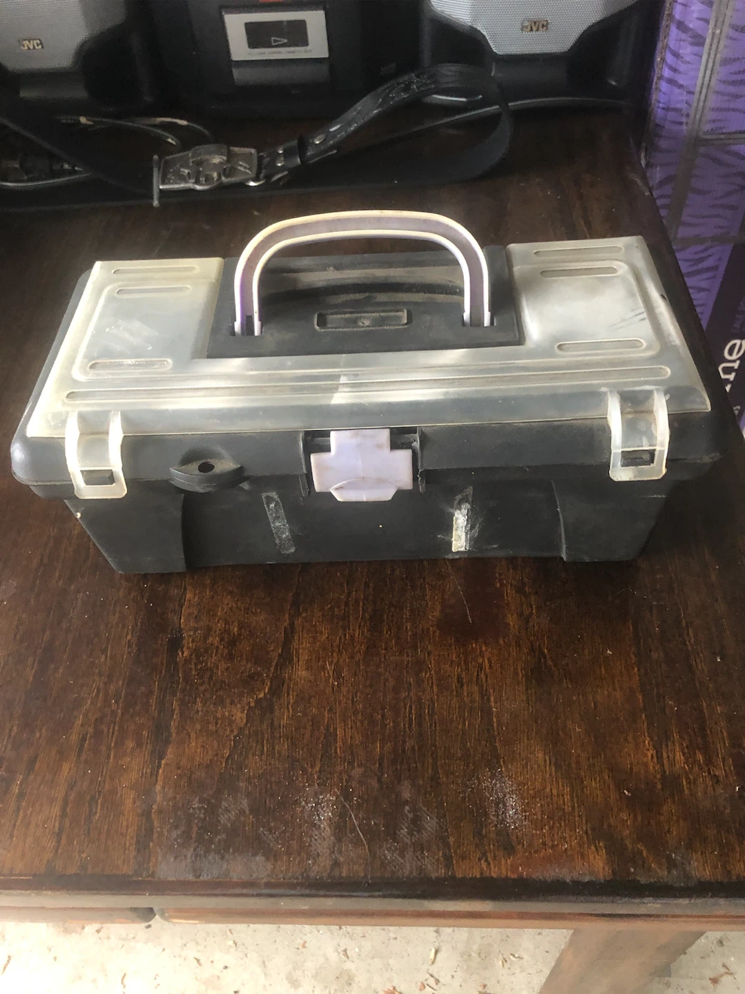 Black and Clear Tool Box with Wrenches