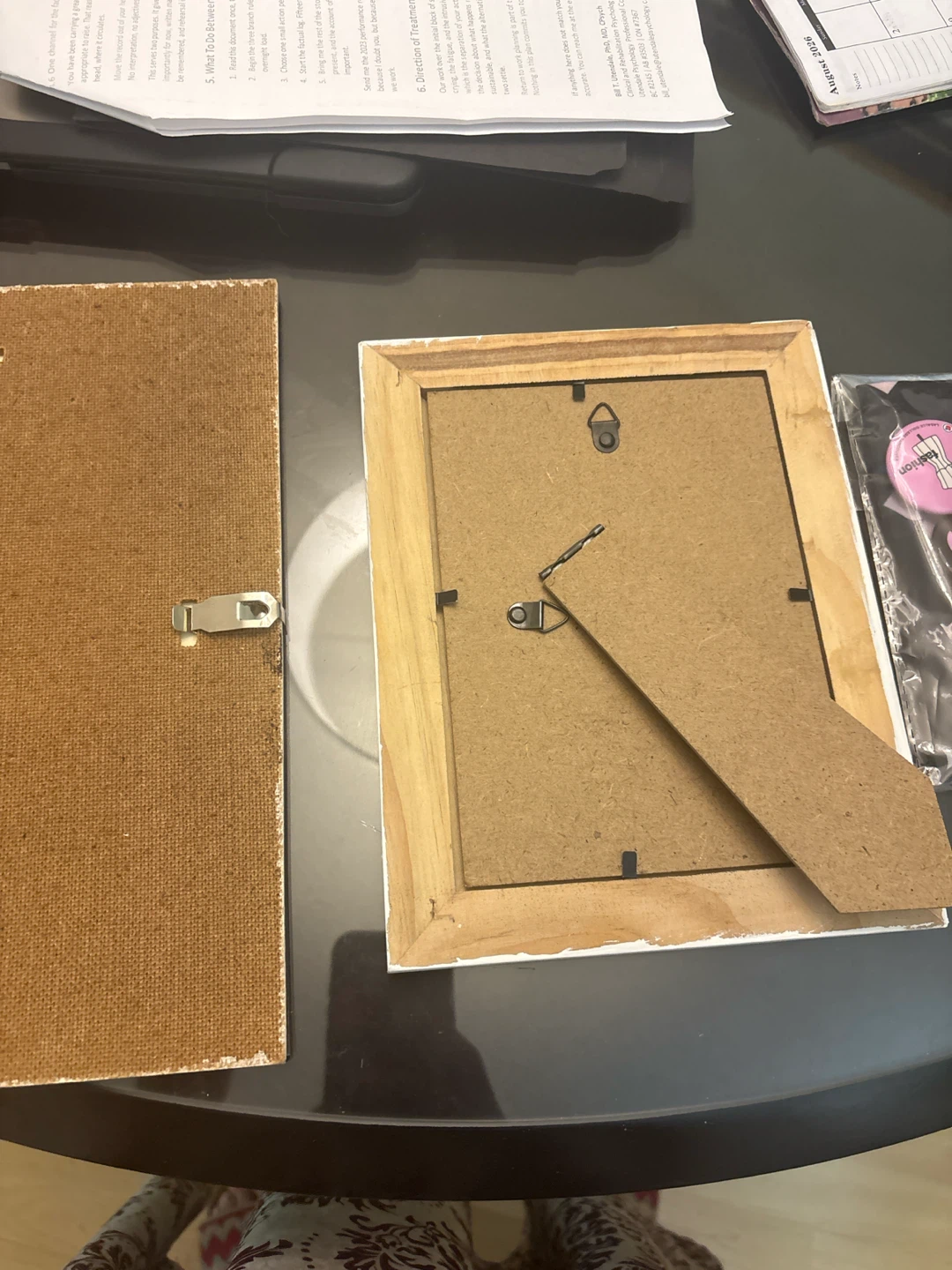 Small White Picture Frame with Pins and Cloth - photo 3