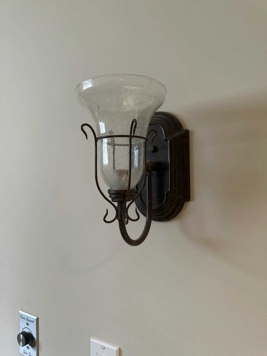 Glass and Metal Wall Sconce - photo 2