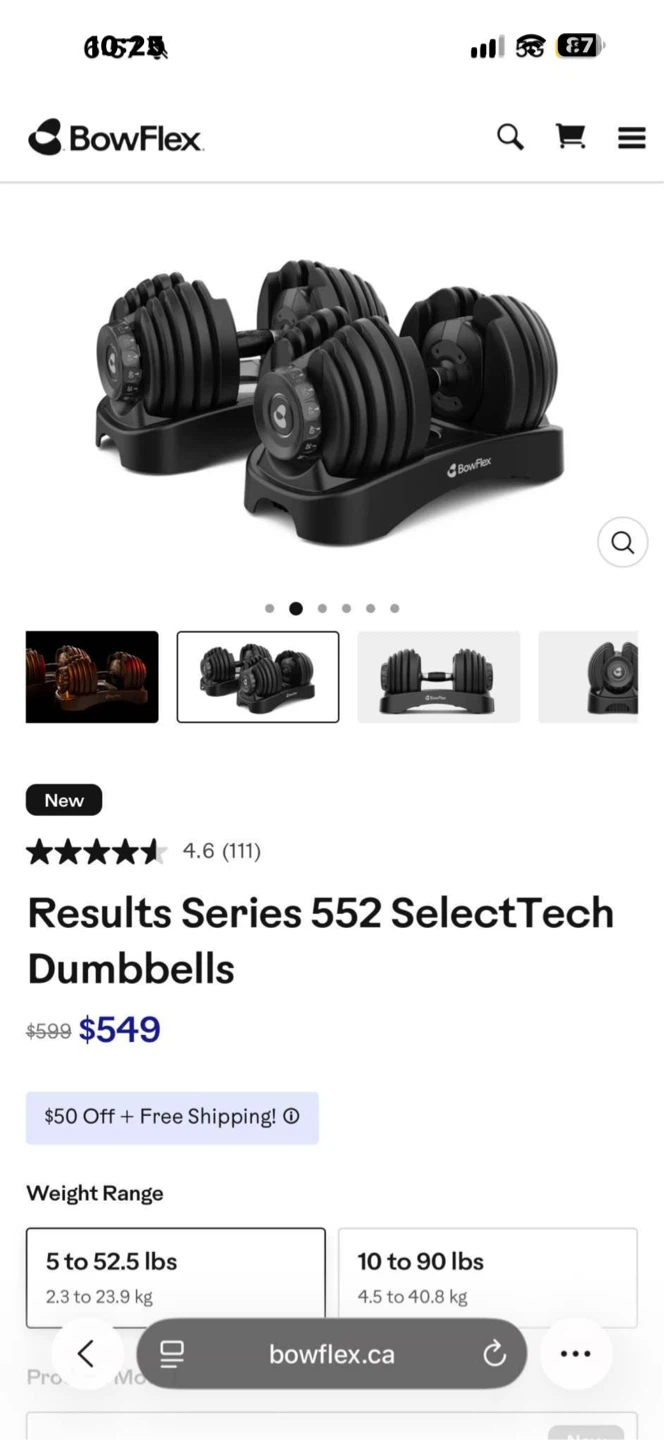 Bowflex SelectTech 552 Adjustable Dumbbell - photo 3