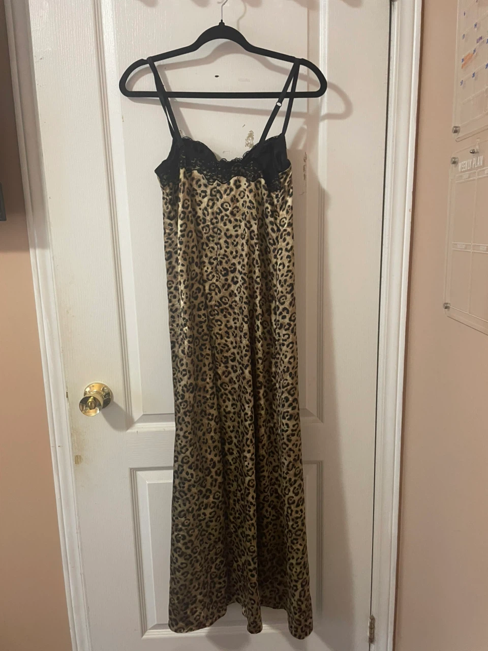 La Senza Leopard Print Maxi Slip Dress with Lace Trim - photo 2