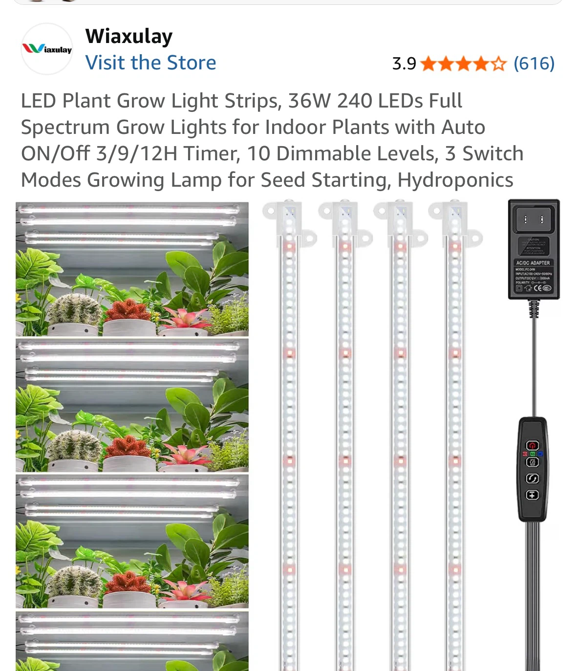Wiauxulay 36W LED Plant Grow Light Strips