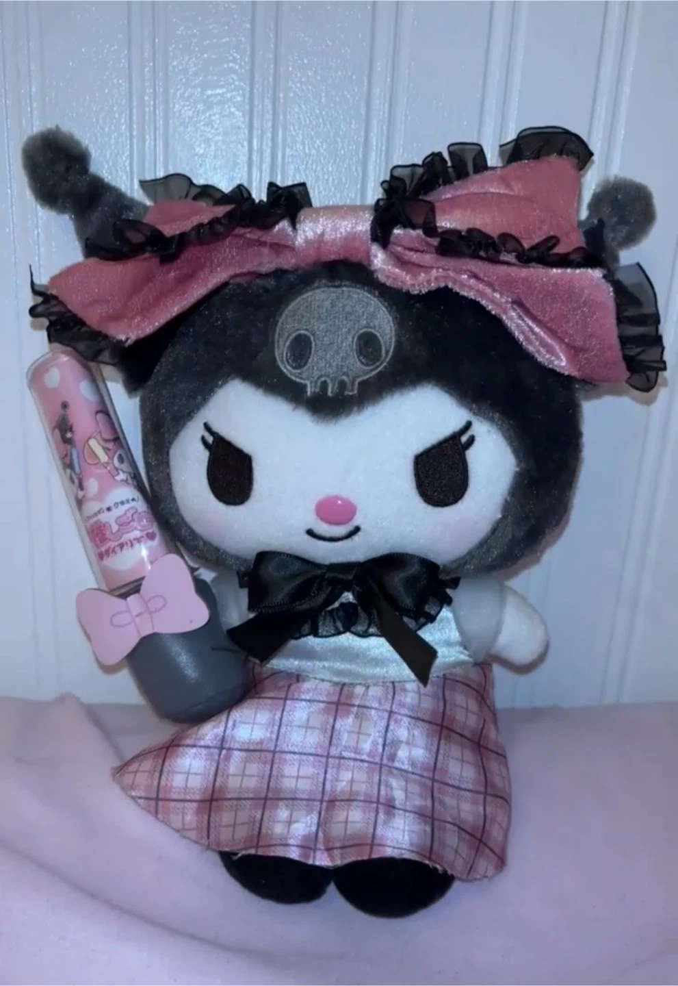 Sanrio Kuromi Pink Plaid Plush