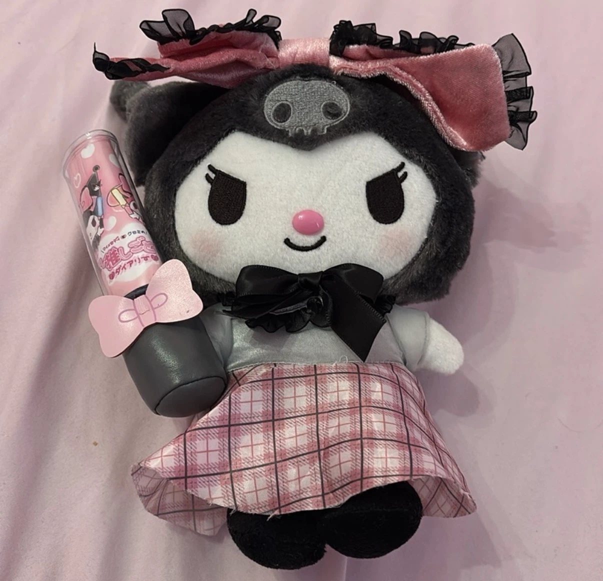 Sanrio Kuromi Pink Plaid Plush - photo 2