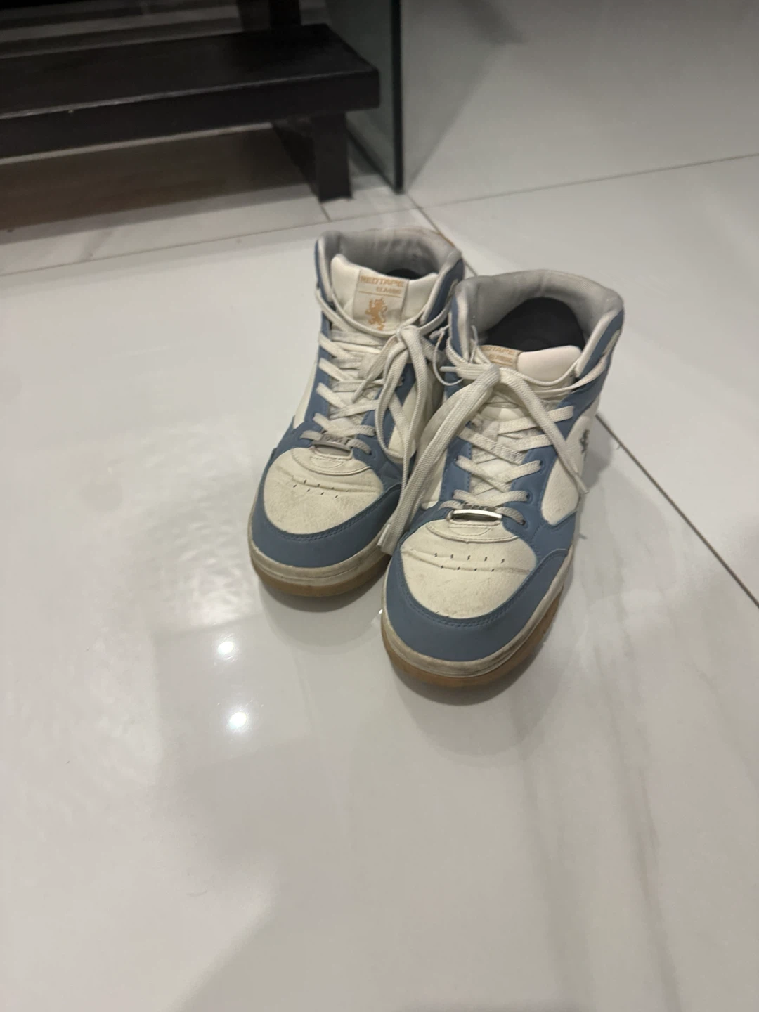 Red Tape high top sneakers in blue and white