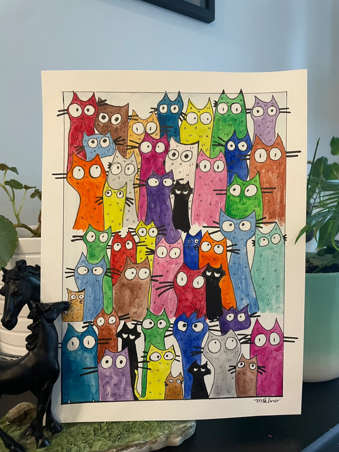 Watercolour Whimsical Cats 2.0 Painting