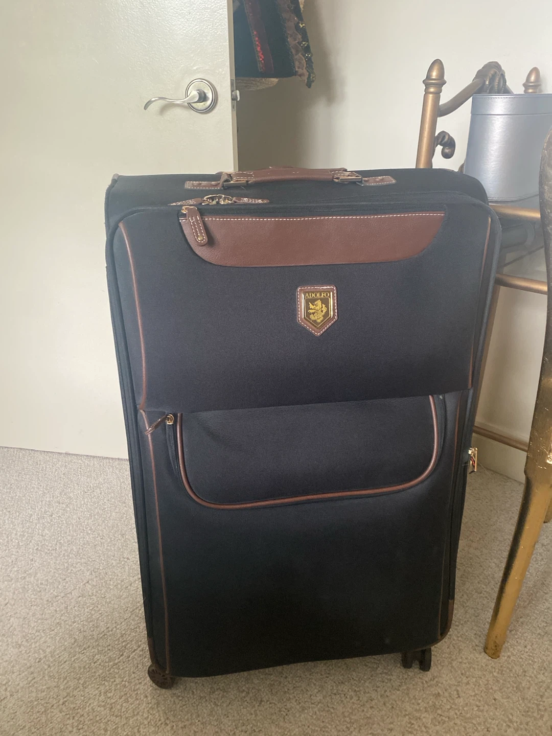 Adolfo black trolley suitcase