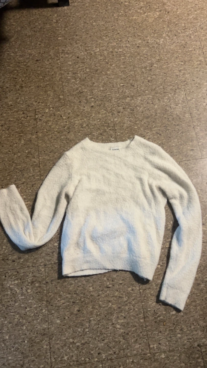 White fluffy sweater