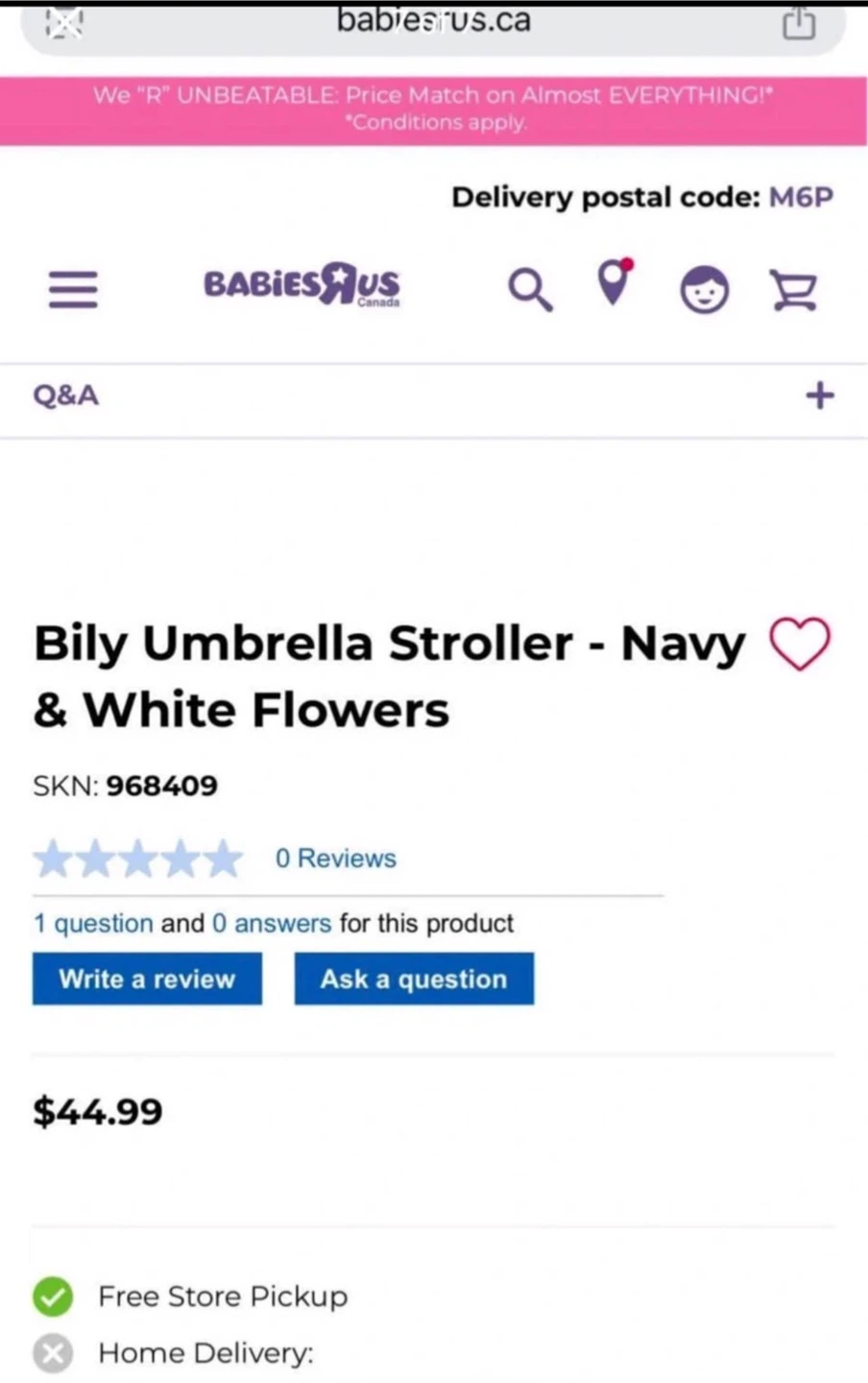 Bily Umbrella Stroller in Navy and White Flowers - photo 2