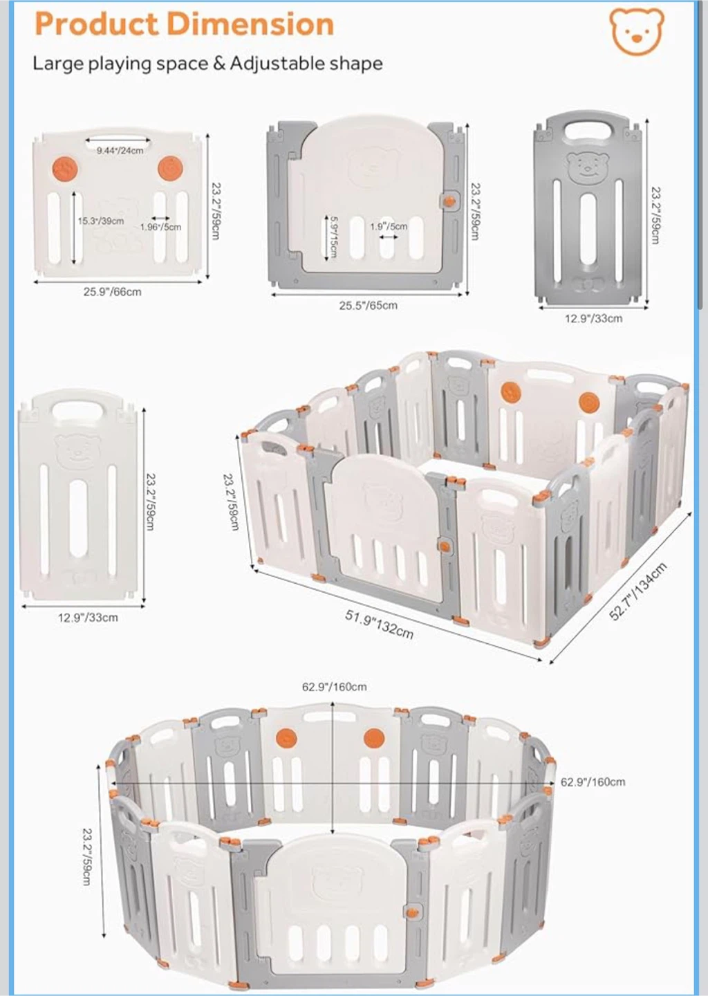 Folding baby bear playpen - photo 5