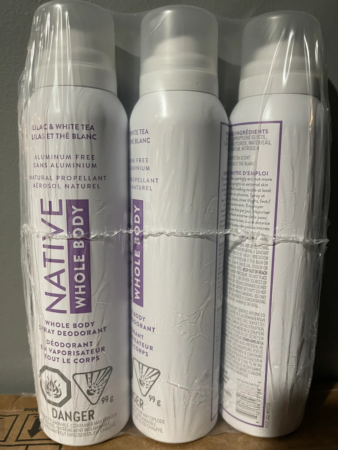 Native Whole Body Deodorant - Lilac & White Tea (3x 99g)