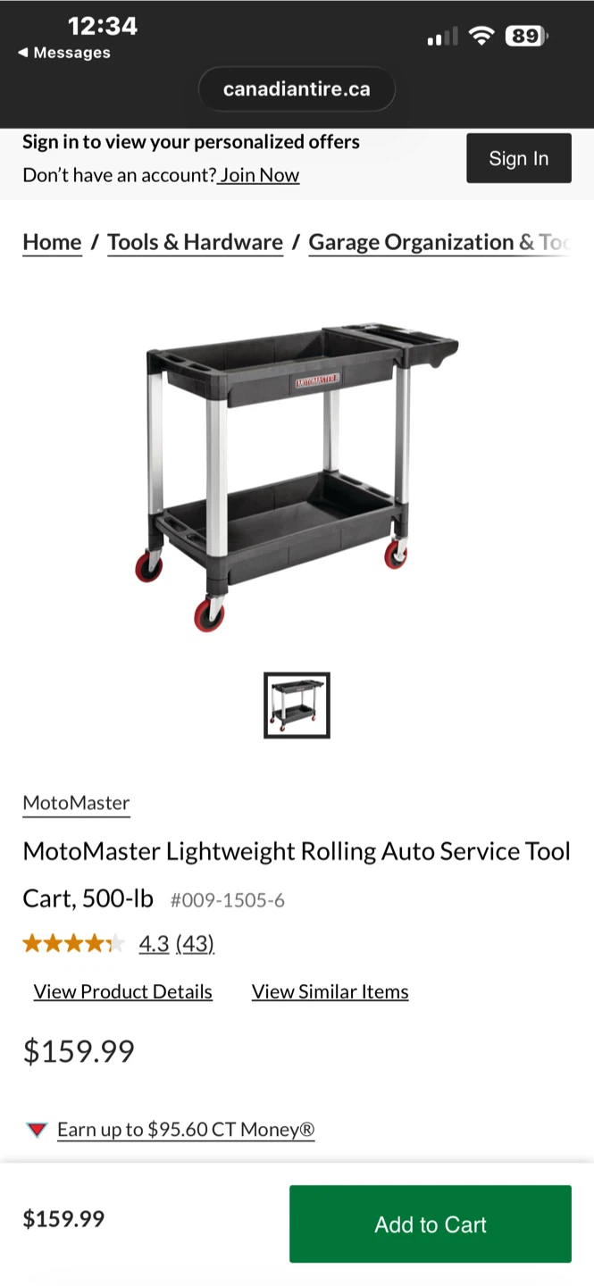 Motomaster lightweight rolling auto service tool cart - photo 2
