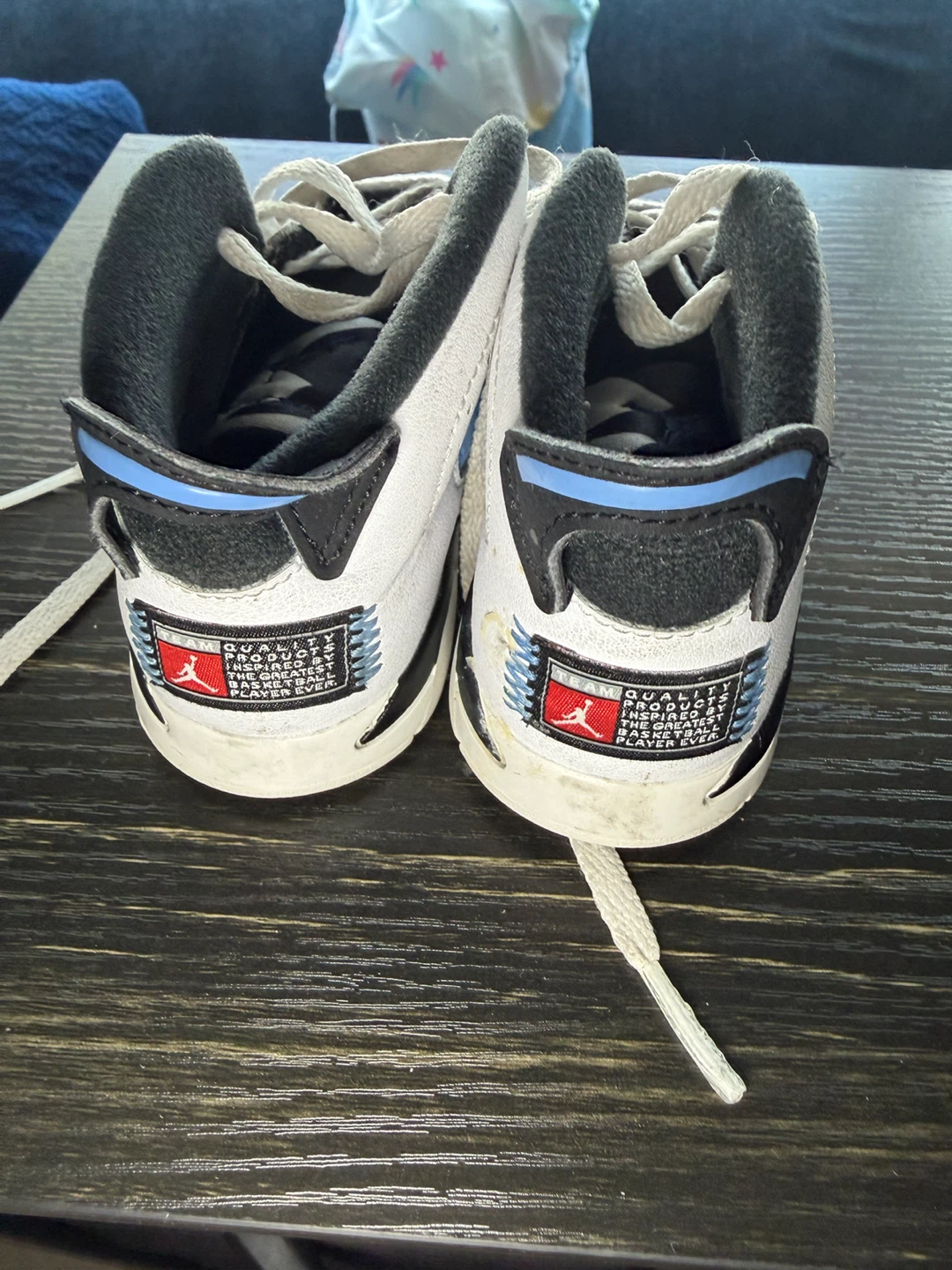 Jordan White & Blue High-Top Sneakers – Toddler Size 7C