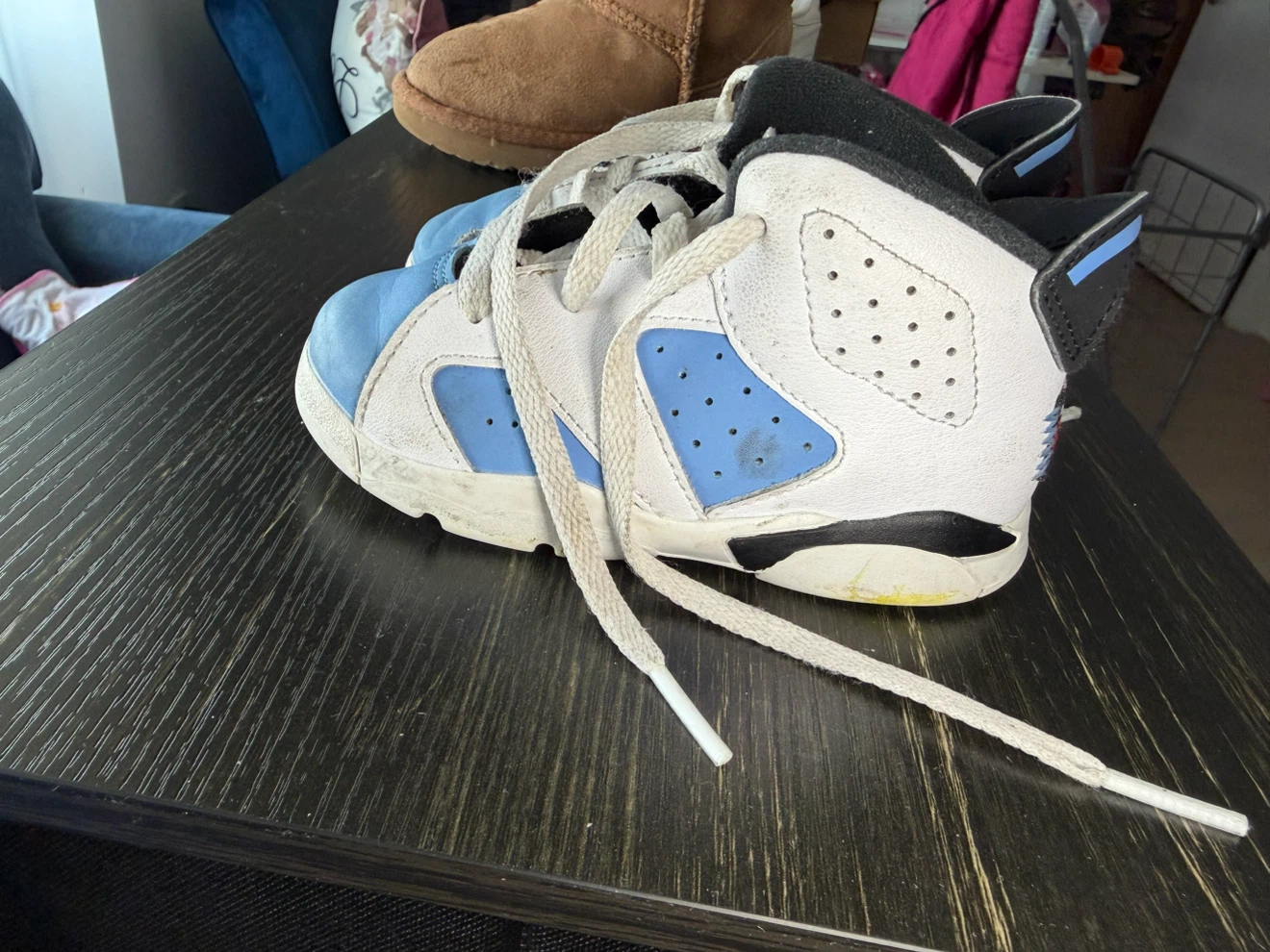 Jordan White & Blue High-Top Sneakers – Toddler Size 7C - photo 2