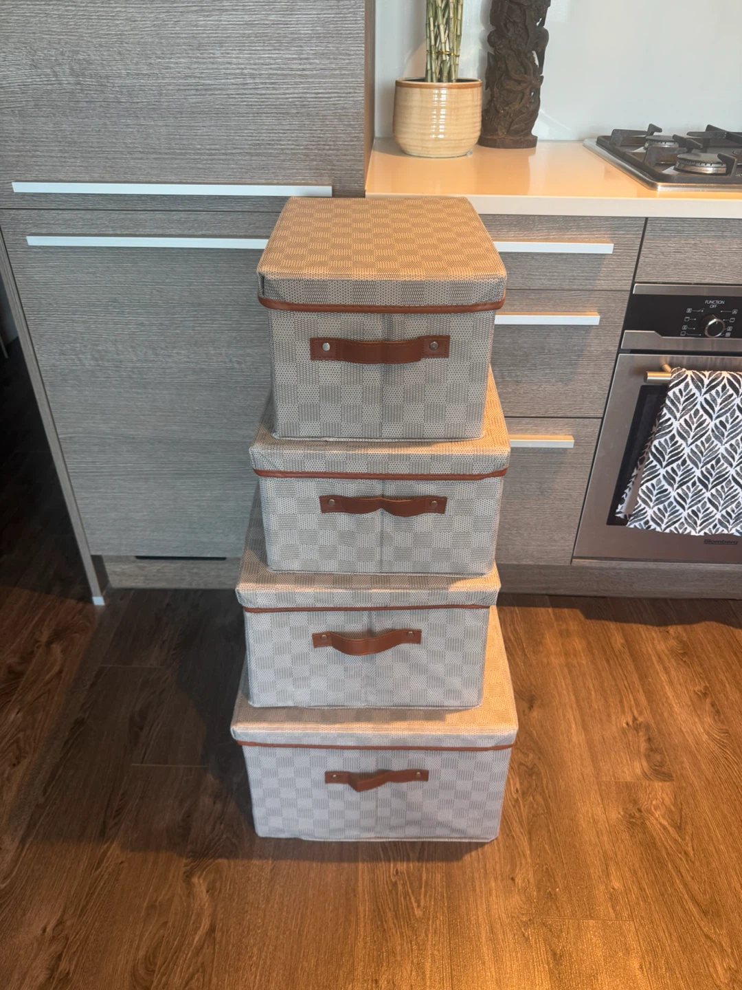 4 fabric storage boxes