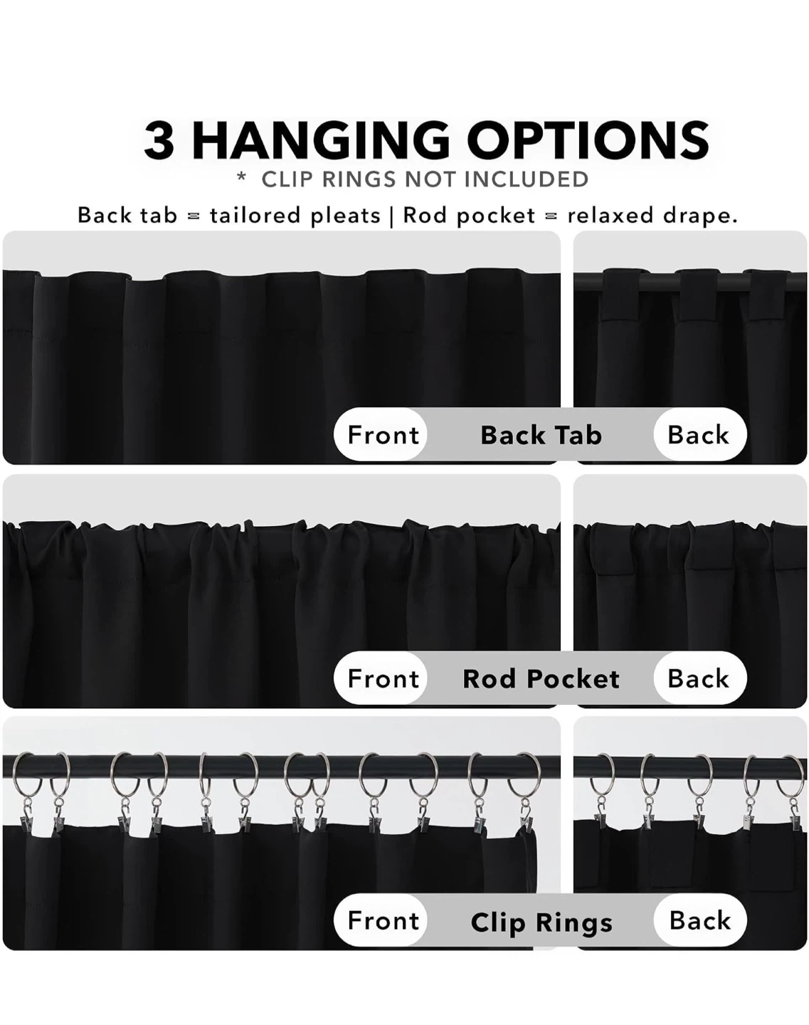 Black insulated curtain - photo 2