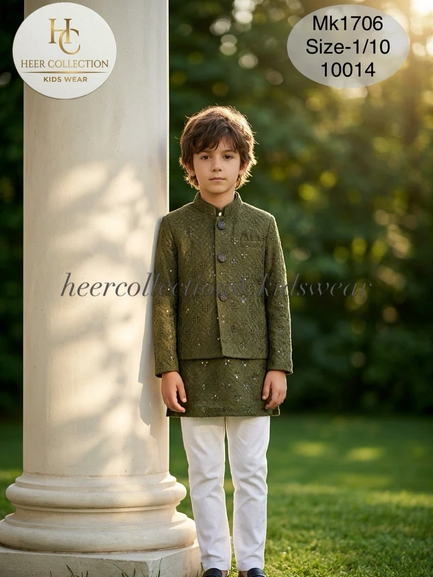 Heer Collection Kids Wear Boys Kurta Pajama Set - photo 3