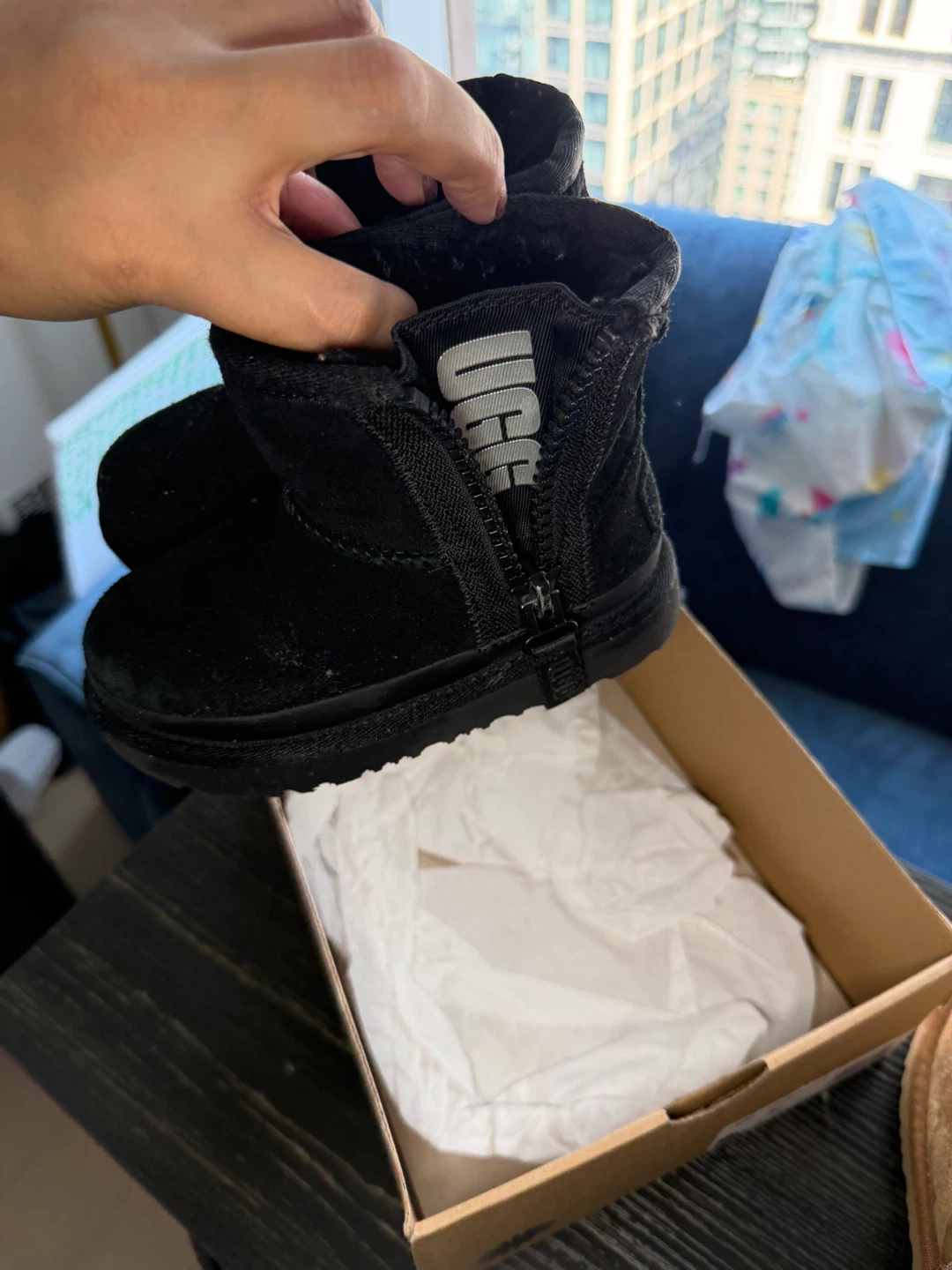 UGG Black Zip Boots w/ Original Box – Toddler Size 9 - photo 2