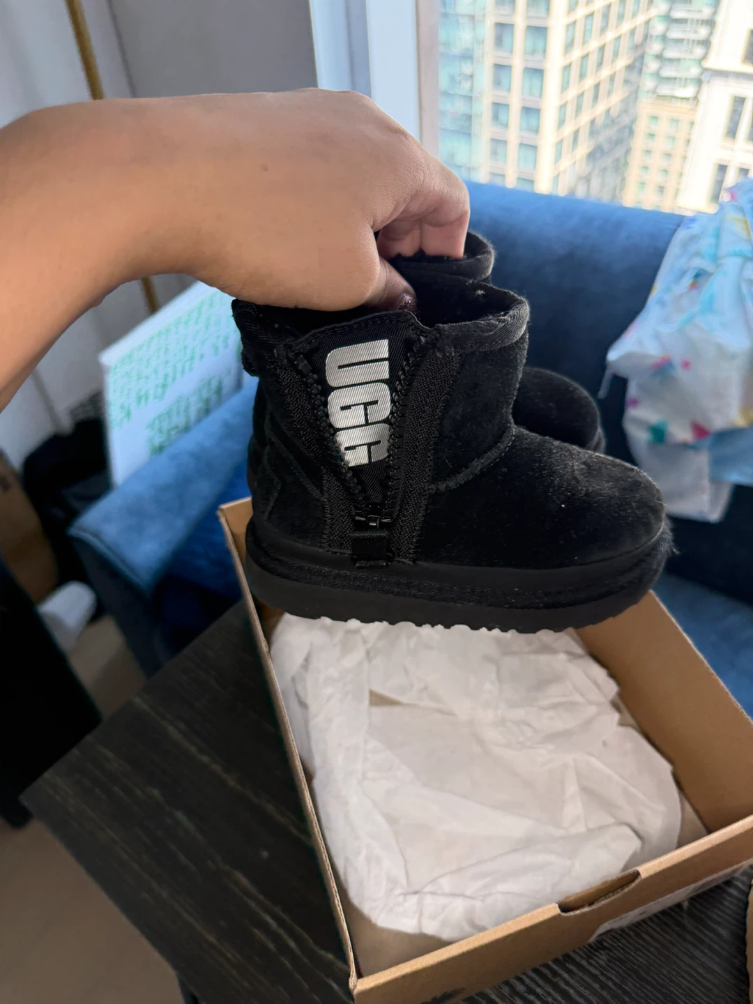 UGG Black Zip Boots w/ Original Box – Toddler Size 9 - photo 5